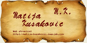 Matija Kušaković vizit kartica